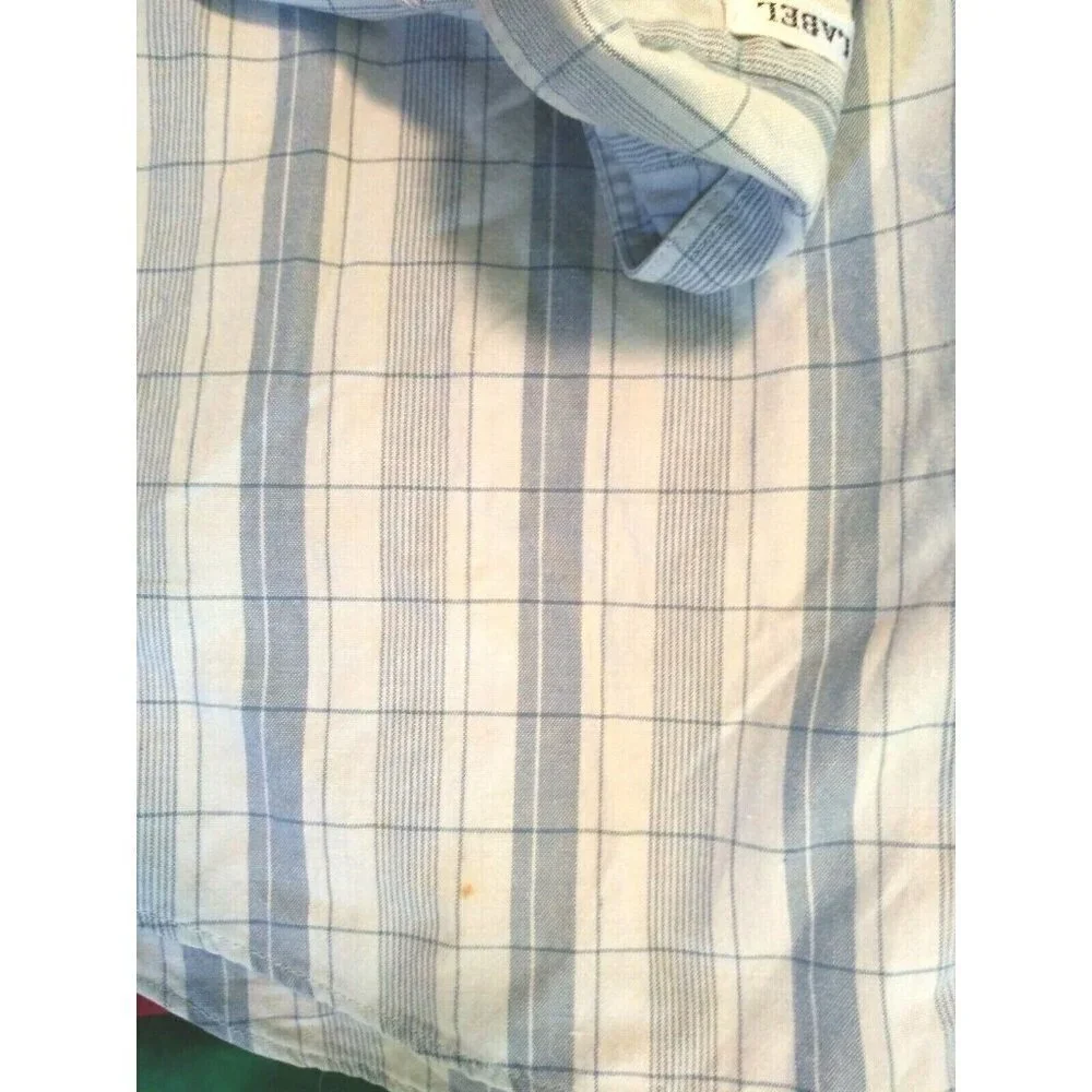 Levi's Silver Label Shirt Mens Size M Vintage light Blue plaidchecks poly-cotton